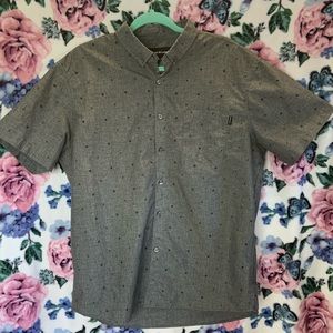 Molokai Surf Co. | Men’s Nautical Button Up Shirt, Charcoal Gray, XL